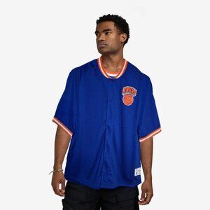 Mitchell & Ness Vintage Knicks Seasoned Pro Mesh Button-Ft Shooter Shirt Sz 5XL